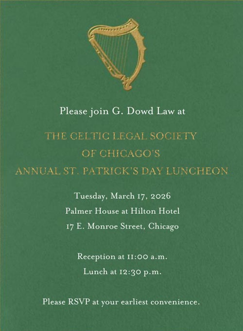 G. Dowd Law Hosts Table at Celtic Legal Society of Chicago’s Annual St. Patrick’s Day Luncheon